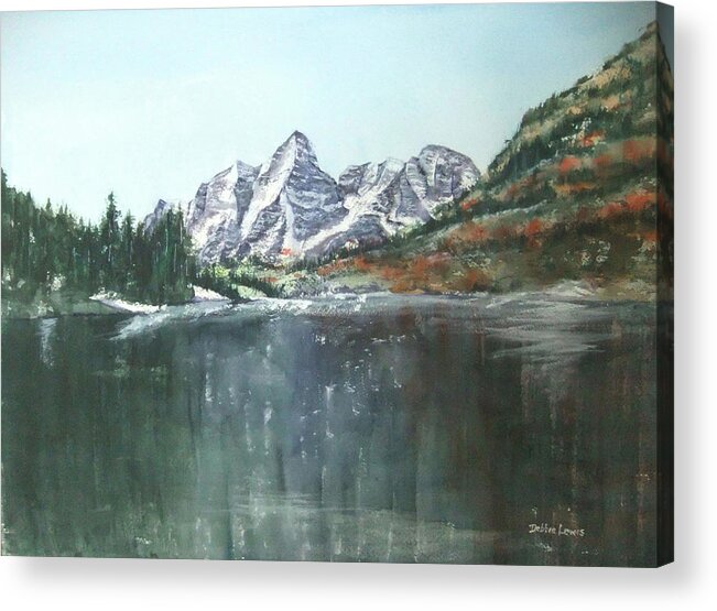 Watercolor Landscape Acrylic Print featuring the painting Colorado Beauty by Debbie Lewis