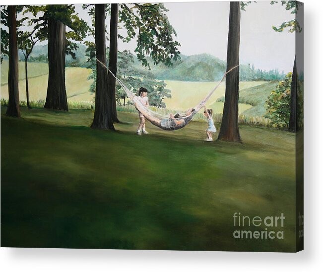 Charlotte Yealey Acrylic Print featuring the painting Cousins by Charlotte Yealey