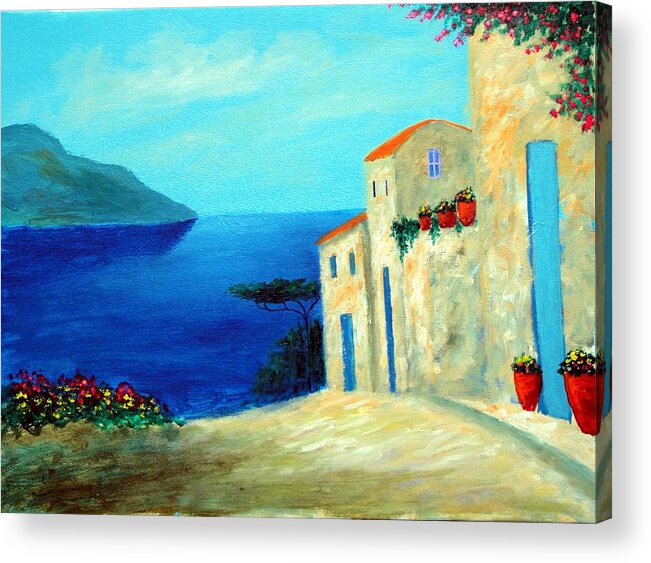  Acrylic Print featuring the painting Fantisy By The Sea by Larry Cirigliano