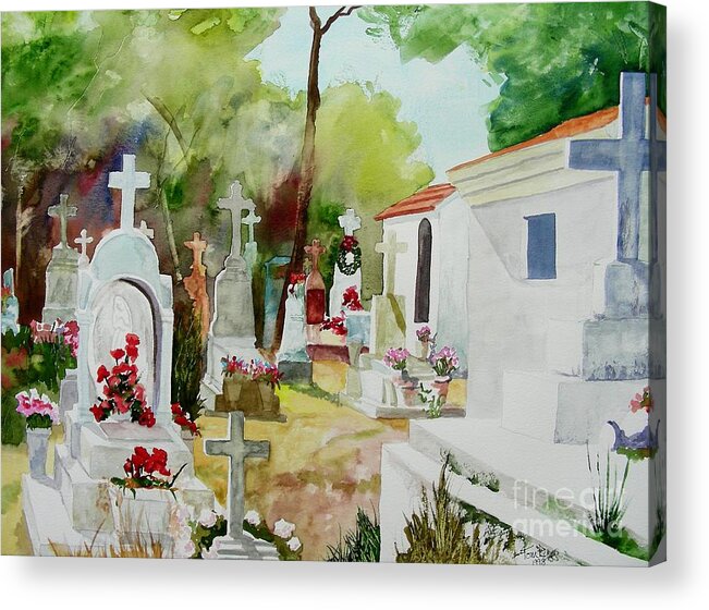 Watercolor Acrylic Print featuring the painting Final Resting Place by Tom Riggs