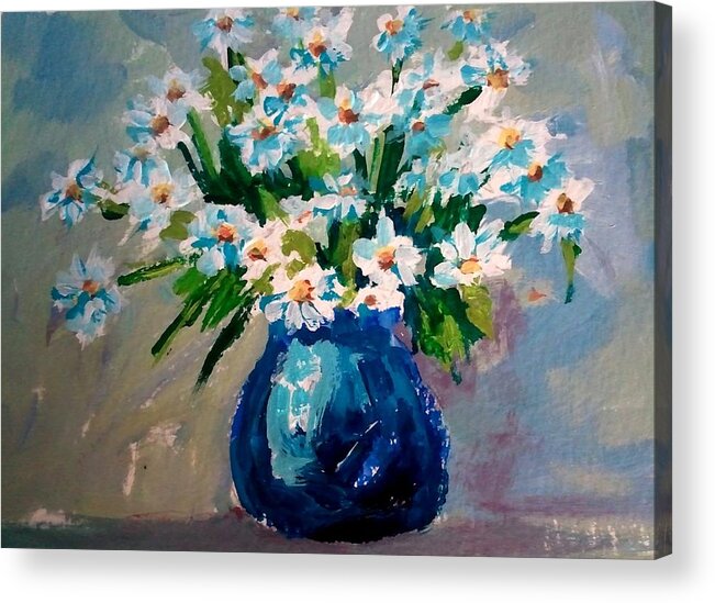 Fine Art Acrylic Print featuring the painting Flower arrangement III by Patricia Awapara
