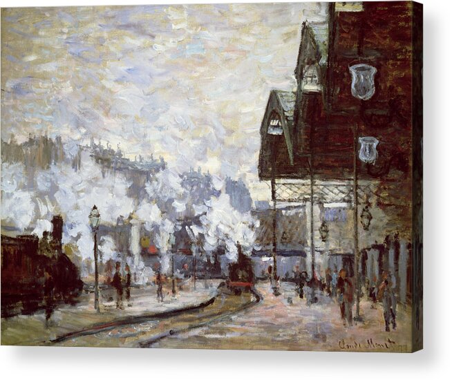 Gare Acrylic Print featuring the painting Gare Saint-Lazare by Claude Monet