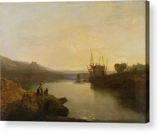Xyc111958 Acrylic Print featuring the photograph Harlech Castle - From Twgwyn Ferry by Joseph Mallord William Turner