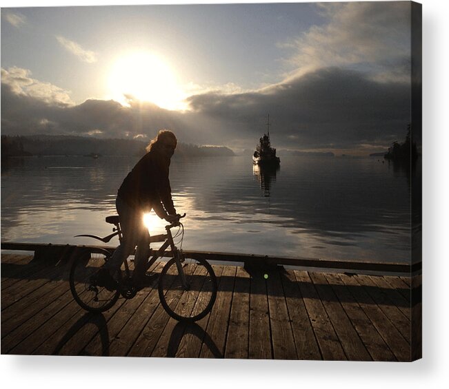 Bikes Acrylic Print featuring the photograph Heading Out by Mark Alan Perry
