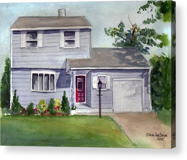 House Portrait Acrylic Print featuring the painting House on my street by Clara Sue Beym