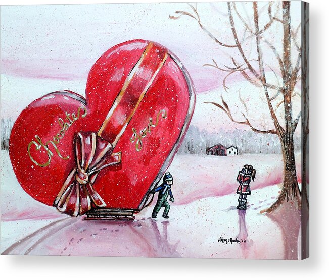 Heart Acrylic Print featuring the painting I Love You THIIIS Much by Shana Rowe Jackson