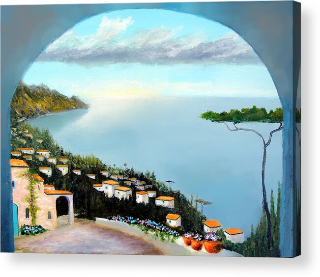 Italy Acrylic Print featuring the painting La Vista Del Mare by Larry Cirigliano