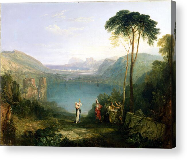 Xyc111959 Acrylic Print featuring the photograph Lake Avernus - Aeneas and the Cumaean Sibyl by Joseph Mallord William Turner