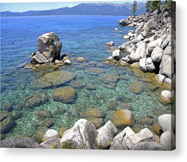 Lake Tahoe Shore Acrylic Print featuring the photograph Lake Tahoe Shore by Frank Wilson