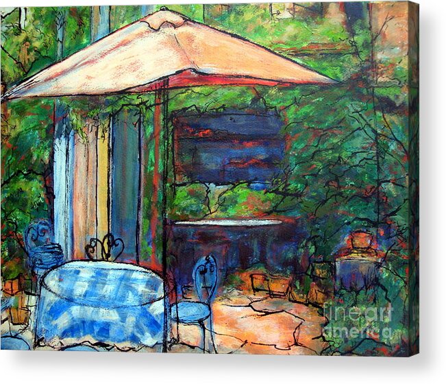 France Acrylic Print featuring the painting Limousin Courtyard by Jackie Sherwood