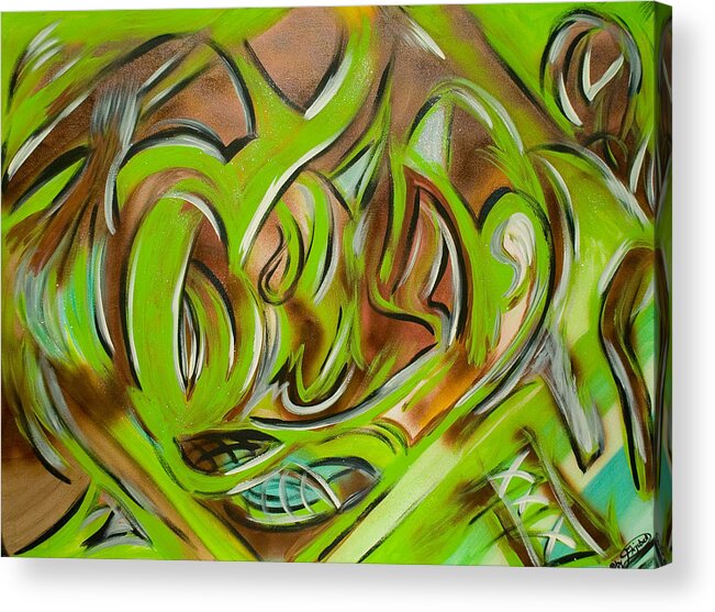 Earth Acrylic Print featuring the mixed media Listen by Artista Elisabet