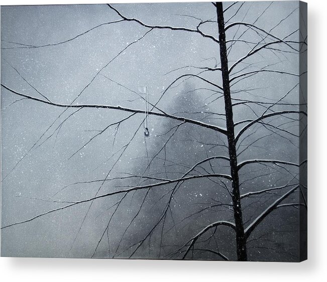 Winter Trees Acrylic Print featuring the painting Loneliness by Roger Calle