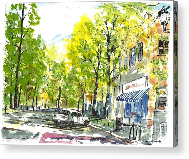 Main Street Acrylic Print featuring the painting MAIN STREET GREENVILLE Spring by Patrick Grills