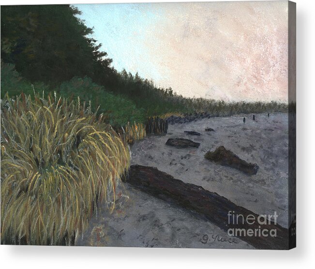 Tofino Acrylic Print featuring the pastel Misty Beach by Ginny Neece