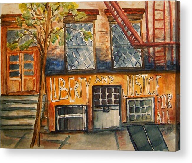 New York City Acrylic Print featuring the painting NYC Graffiti by Elaine Duras