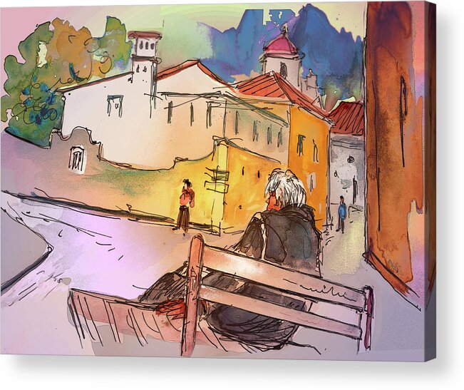Portugal Acrylic Print featuring the painting Old and Lonely in Portugal 07 by Miki De Goodaboom