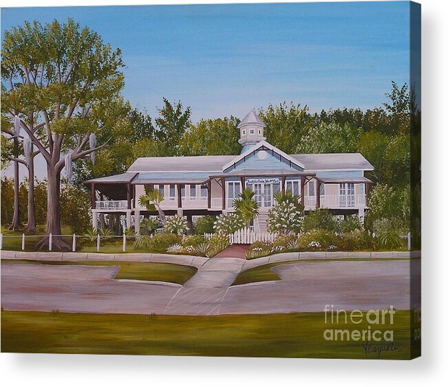 Louisiana Acrylic Print featuring the painting Pontchartrain Yacht Club by Valerie Carpenter