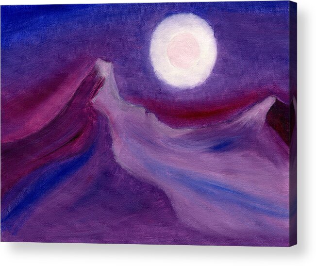 Landscape Acrylic Print featuring the painting Purple Night 2 by Hakon Soreide