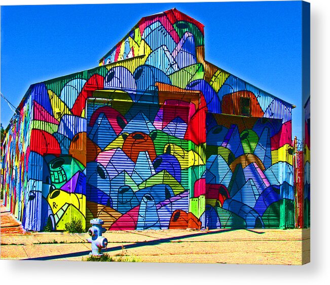 Rainbow Acrylic Print featuring the photograph Rainbow Jug Building by Samuel Sheats