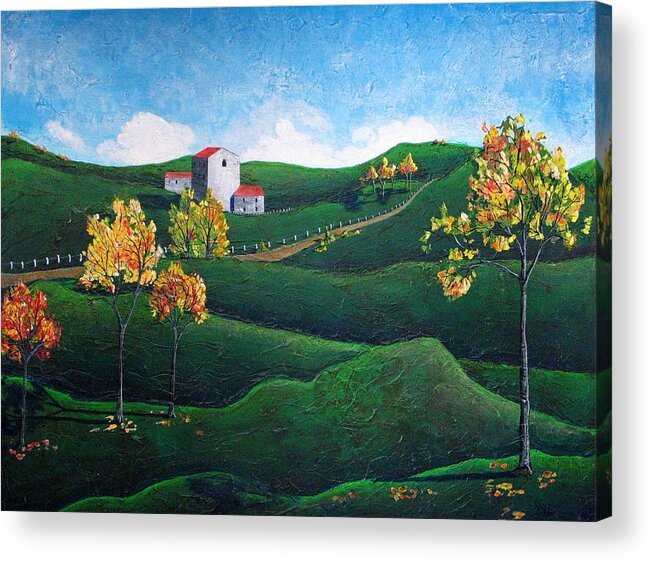 Country Acrylic Print featuring the painting Rural Landscape by Rollin Kocsis