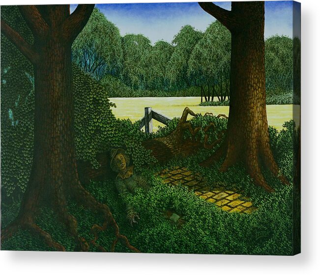 Landscape Acrylic Print featuring the painting Scarecrow by Michael Frank
