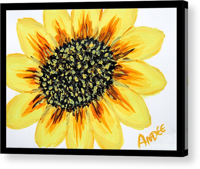 Flower Painting Acrylic Print featuring the painting Suns Flower by Andee Design