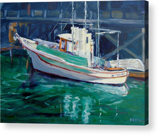Morro Bay Acrylic Print featuring the painting The Pelican by Richard Willson