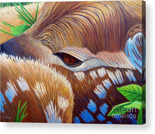 Fawn Acrylic Print featuring the painting This Life We Share by Brian Commerford