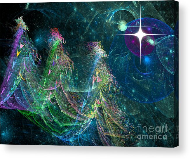 Abstract Acrylic Print featuring the digital art Three Kings No 5 by Russell Kightley
