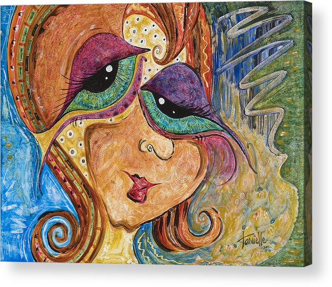 Self Portrait Acrylic Print featuring the painting Time Is Flying By by Tanielle Childers