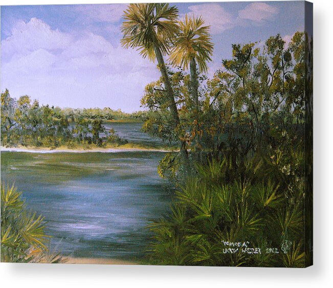 Tomoka Acrylic Print featuring the painting Tomoka by Larry Whitler