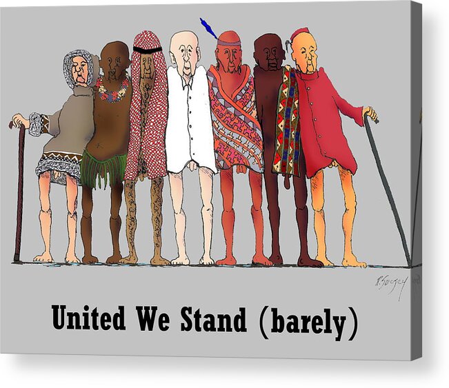 Coots Acrylic Print featuring the digital art United We Stand by R Allen Swezey