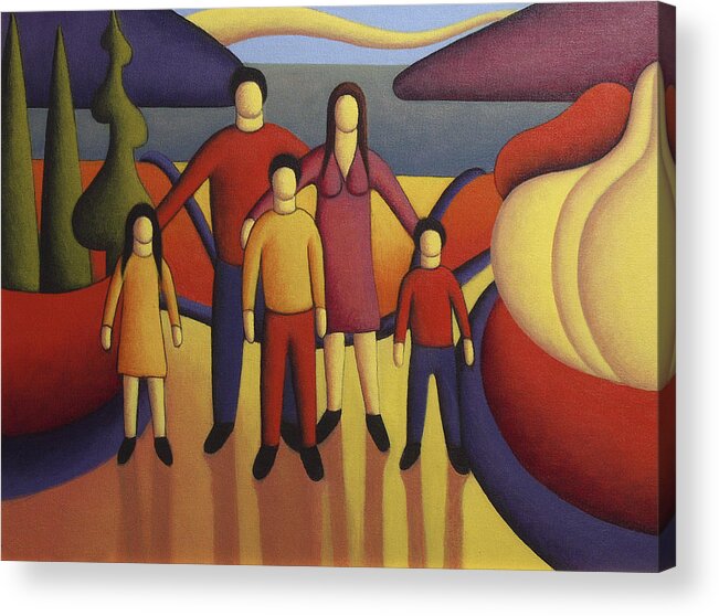 Painting Acrylic Print featuring the painting The family by Alan Kenny