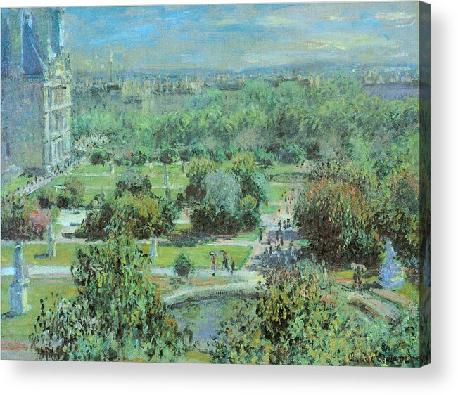 Tuileries Gardens Acrylic Print featuring the painting Tuileries Gardens by Claude Monet