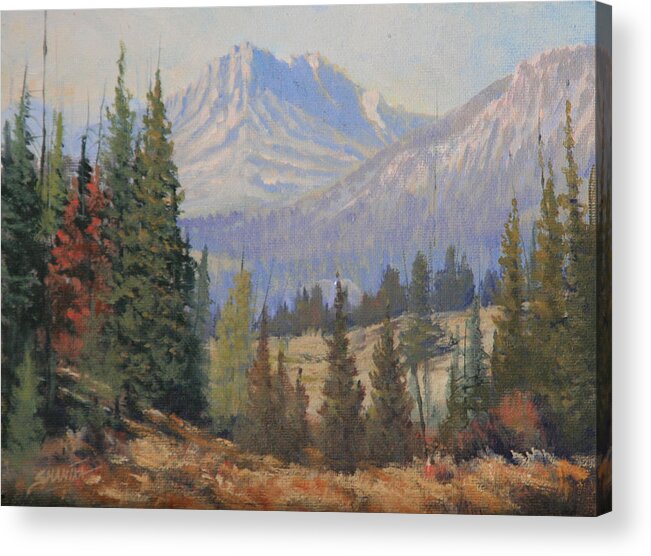 Landscape Acrylic Print featuring the painting 090915-68 Beckoning Solitude by Kenneth Shanika