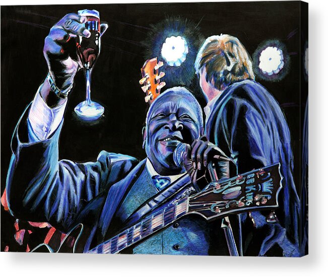 Bb King Acrylic Print featuring the painting BB King #1 by Chris Benice