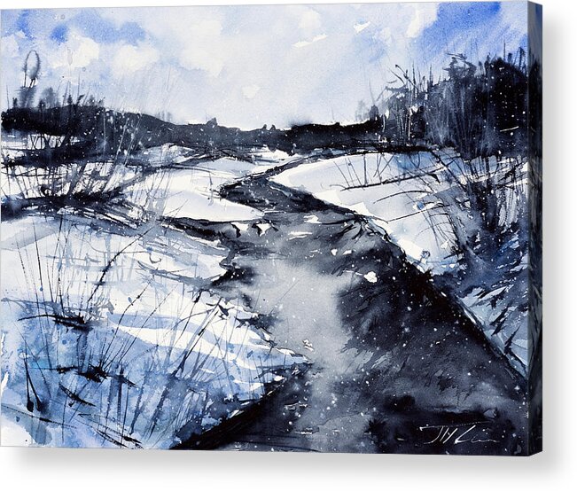 Landscape Acrylic Print featuring the painting Blue #1 by Judith Levins