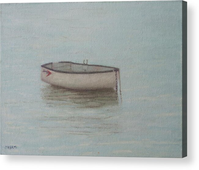 Sea Acrylic Print featuring the painting Boat #1 by Masami Iida
