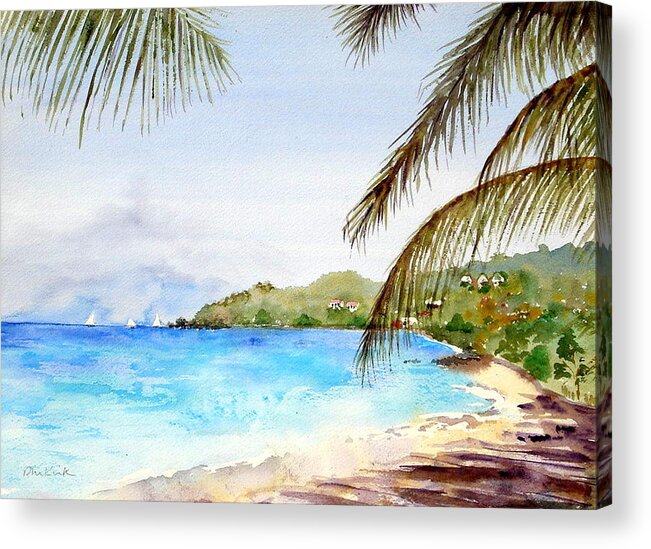 Beach Acrylic Print featuring the painting Brewers Bay Beach by Diane Kirk