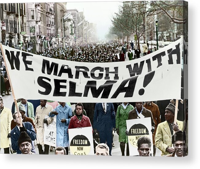 1965 Acrylic Print featuring the photograph Civil Rights March, 1965 #1 by Granger