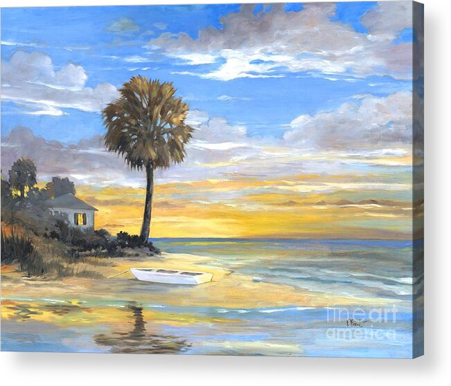 Island Acrylic Print featuring the painting Islands Twilight #1 by Paul Brent