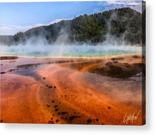 Yellowstone Acrylic Print featuring the digital art Prismatic #1 by Lynellen Nielsen