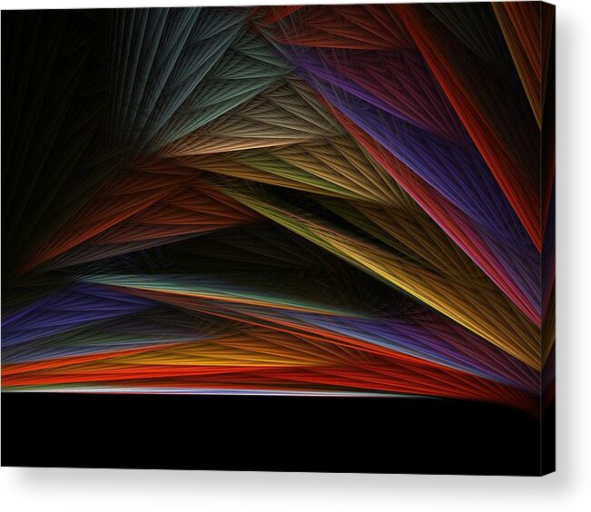 Abstract Sunset Acrylic Print featuring the digital art The End of a Beautiful Day #1 by Rein Nomm