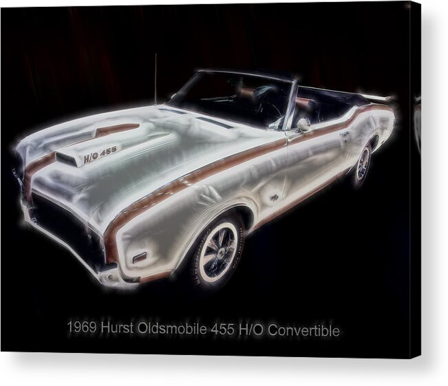 Electric Images Acrylic Print featuring the digital art 1969 Hurst Oldsmobile 455 HO electric by Flees Photos