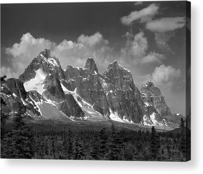1m3855 Acrylic Print featuring the photograph 1M3855 Western Ramparts BW by Ed Cooper Photography
