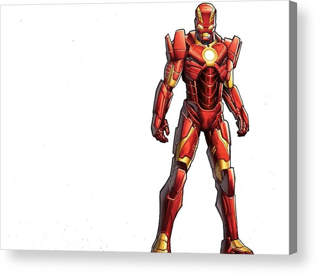 Iron Man Acrylic Print featuring the digital art Iron Man #2 by Maye Loeser