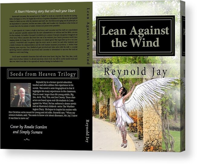 Angel Acrylic Print featuring the painting Lean against the Wind #2 by Reynold Jay