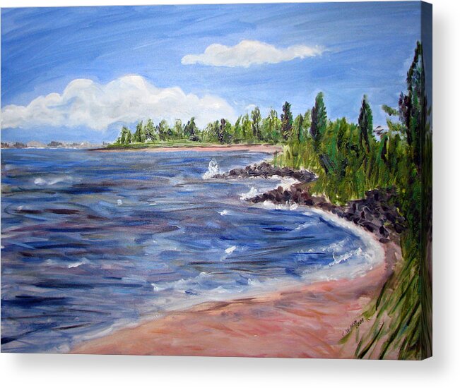 Barnegat Bay Acrylic Print featuring the painting Trixies Cove by Clara Sue Beym
