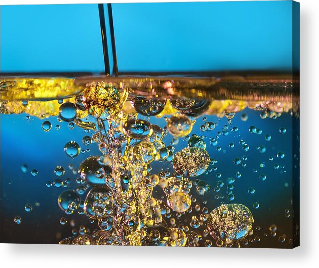 Abstract Acrylic Print featuring the photograph Water And Oil #2 by Setsiri Silapasuwanchai