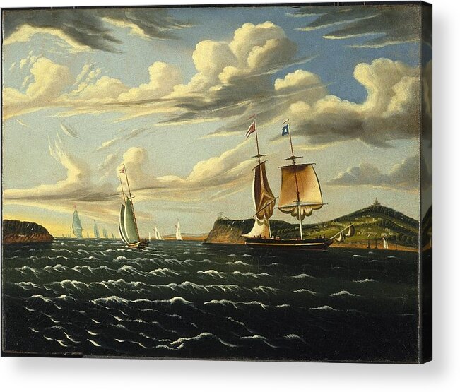 Thomas Chambers (american Acrylic Print featuring the painting Staten Island and the Narrows #3 by MotionAge Designs